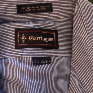Barrington Blue Striped button down dress Shirt 17 1/2 34-35  XL